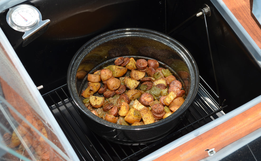 Solar Recipe: Sausage, Potato & Pepper Bake